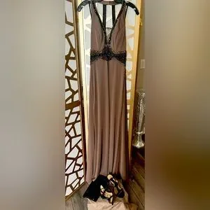 wedding dresses va beach Sue Wong Grey Silk Beaded Dress – Toots Vintage main image 1
